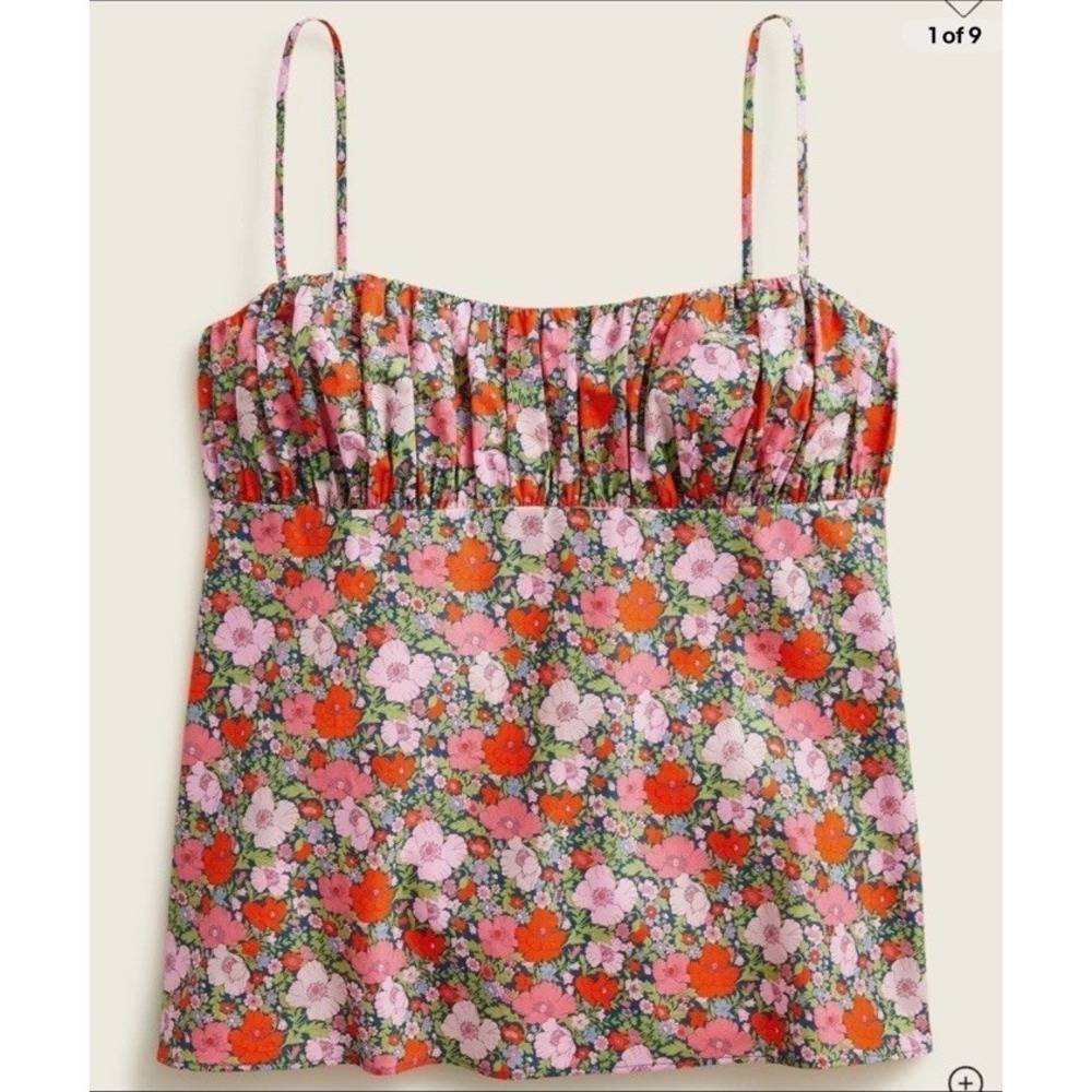 J. Crew Liberty Floral Baby Doll Tank Top Womens Size 8 Cottage Prairie